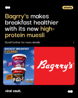 Bagrry's is making breakfast faster and healthier with its new On-The-Go High Protein Muesli. Packed with 20g of protein and ready in seconds, it's designed for busy mornings without compromising on nutrition.

#Bagrrys #HighProtein #Muesli #HealthyBreakfast #ViralVaultIndia 

[ Bagrry's, High Protein Muesli, ready-to-eat breakfast, healthy breakfast, protein-rich breakfast, on-the-go breakfast, quick commerce, functional foods, nutrition, healthy eating, breakfast innovation, food launch, convenience food, Indian breakfast brand. ]