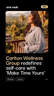 Time is your most valuable luxury. With its latest "Make Time Yours" campaign, Carlton Wellness Group encourages people to slow down, reconnect with themselves, and prioritise holistic wellbeing. A reminder that true wellness begins when you choose yourself.

#CarltonWellness #MakeTimeYours #LuxuryWellness #HolisticWellness #ViralVaultIndia 

[ Carlton Wellness Group, Make Time Yours, luxury wellness, holistic wellness, wellness campaign, self-care, mindful living, premium wellness, wellness lifestyle, beauty and wellness, mental wellbeing, lifestyle marketing, brand campaign, marketing news. ]