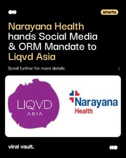 A new digital chapter for healthcare.

Liqvd Asia has won the social media and online reputation management (ORM) mandate for Narayana Health after a competitive multi-agency pitch. The partnership aims to build a stronger digital presence, foster meaningful healthcare conversations, and create a more trusted online experience for patients and audiences alike.

#LiqvdAsia #NarayanaHealth #SocialMediaMarketing #ORM #ViralVaultIndia

[ Liqvd Asia, Narayana Health, social media mandate, ORM mandate, healthcare marketing, digital marketing agency, online reputation management, agency win, social media strategy, healthcare branding, digital communications, marketing news. ]