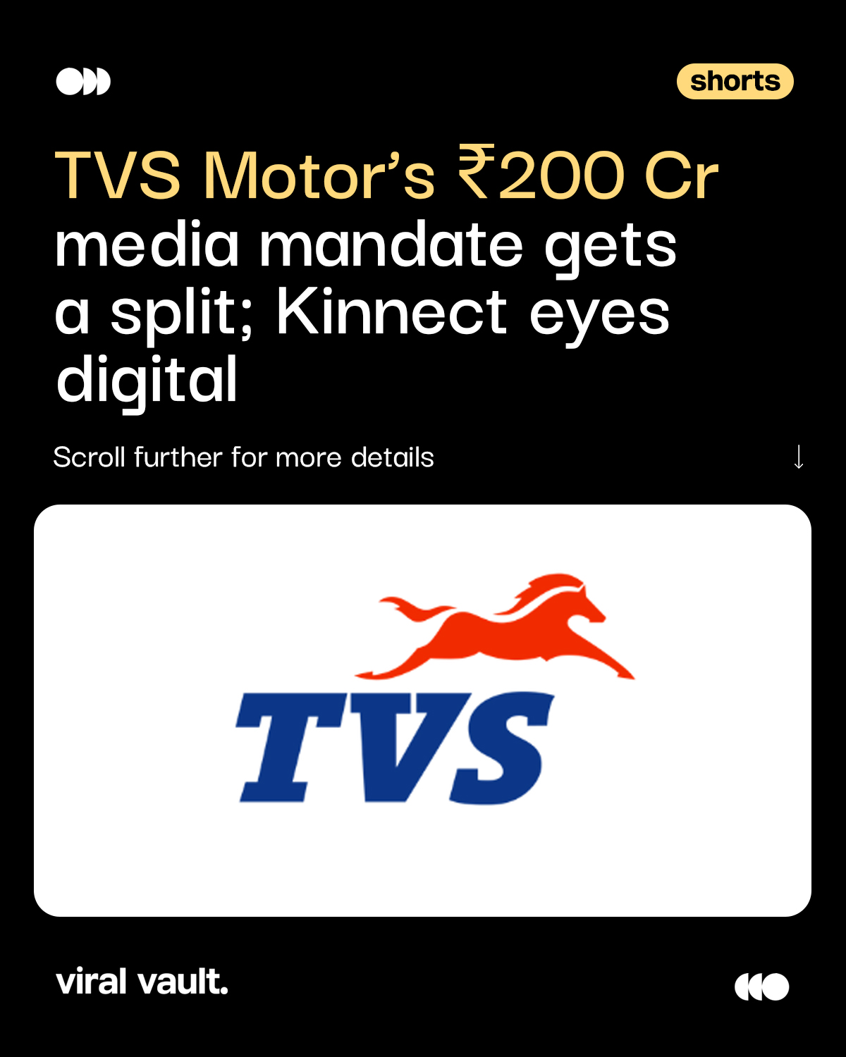 TVS Motor’s ₹200 crore media mandate could be getting a split. 

Dentsu is understood to be taking the primary media account, while Omnicom Kinnect is reportedly in contention for the digital business, estimated at ₹80–100 crore.

The mandate covers TV, digital, CTV, retail media and emerging platforms as TVS Motor reshapes its media strategy.

#TVSMotor #Dentsu #OmnicomKinnect #MediaMandate #DigitalMedia #MediaPlanning #ViralVaultIndia