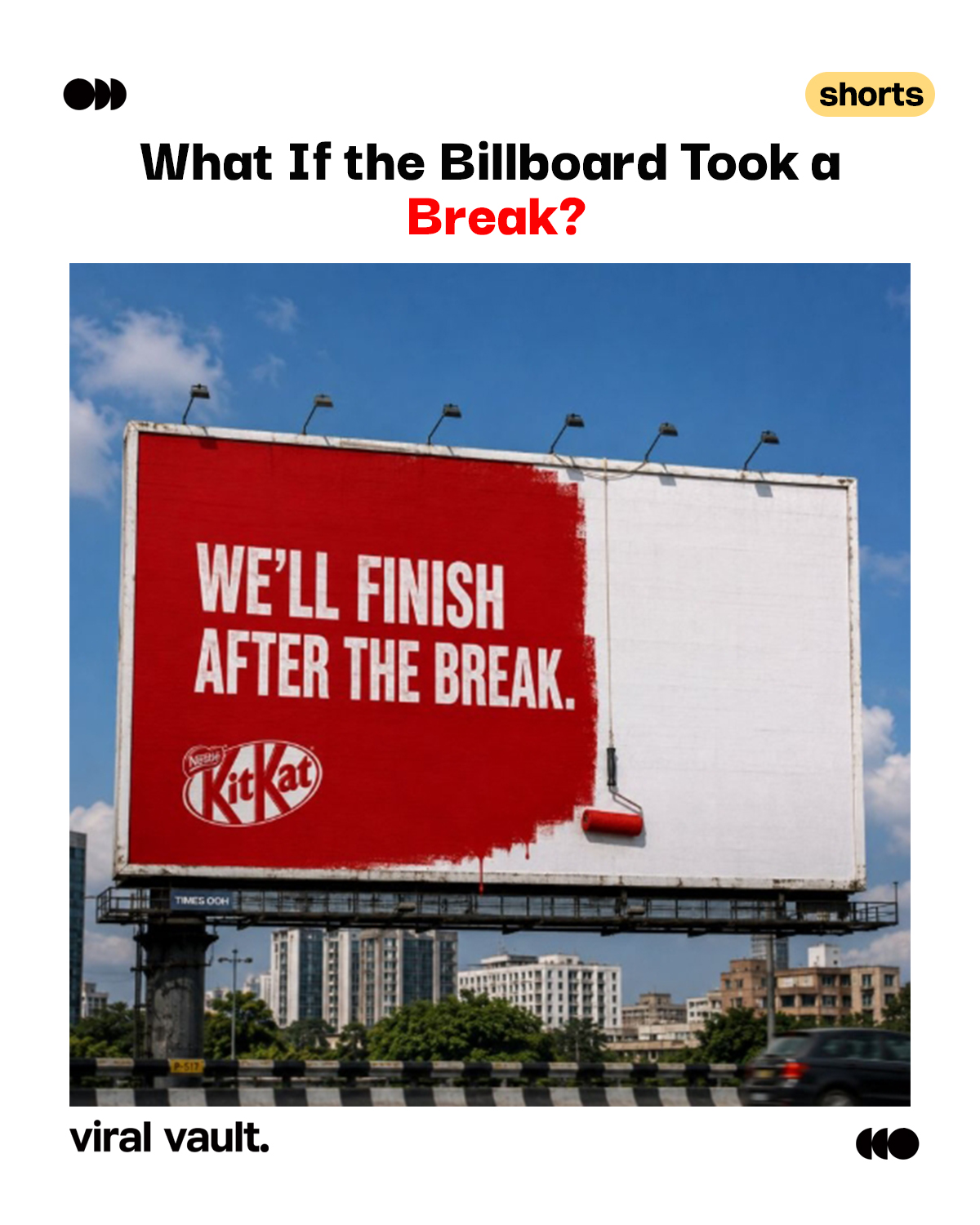 What if KitKat's billboard took a break too? 

A clever spec ad that reimagines KitKat's iconic "Have a Break" message by letting the billboard itself take the break. A simple idea executed in a way that's hard to ignore.

Credit: @theadguyy 

#KitKat #SpecAd #OOH #CreativeAdvertising #Advertising #Marketing #ViralVaultIndia