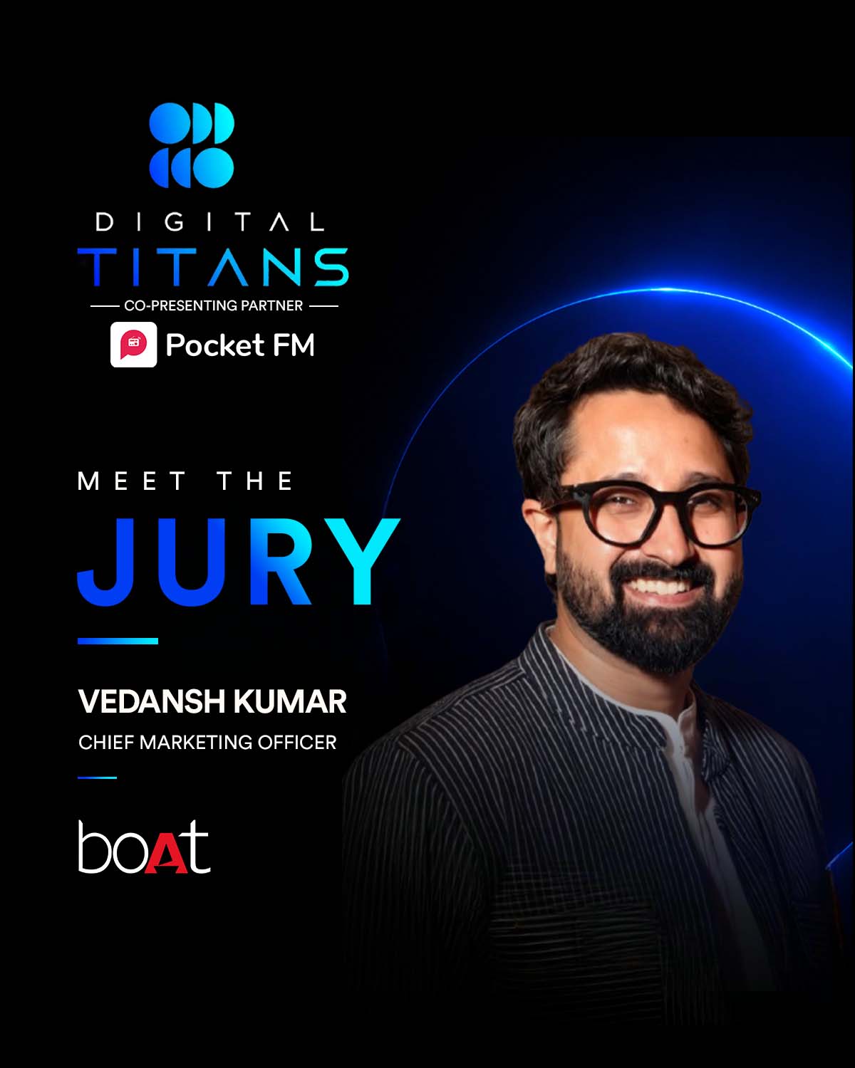 We're excited to welcome Vedansh Kumar, Chief Marketing Officer at boAt, as a jury member for Digital Titans. With years of experience building one of India's most loved consumer brands, his expertise will help recognize the next generation of digital excellence.
#DigitalTitans #MeetTheJury #VedanshKumar #boAt #CMO #MarketingLeadership #DigitalMarketing #ViralVaultIndia