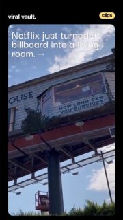 Netflix turned a billboard into a living room.

To promote its upcoming sci-fi thriller The Last House, Netflix transformed a 30-foot billboard on Sunset Boulevard into a fully furnished living room, with a live performer inside.

Because sometimes, the best way to promote a thriller is to make people wonder, “What is happening here?”

#Netflix #TheLastHouse #NetflixCampaign #CreativeAdvertising #ExperientialMarketing #ViralVaultIndia