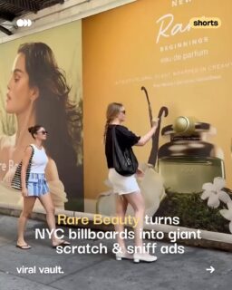 What if you could actually smell a billboard? 

To launch Rare Eau de Parfum, Rare Beauty has taken OOH advertising beyond visuals with a giant rollerball billboard in New York. Passersby can literally roll it and experience the fragrance in person - turning a traditional ad into an interactive, sensory brand experience.

With notes of pear nectar, gardenia and warm vanilla bean, this is one billboard you might actually want to stop for. 

Would this catch your attention if you walked past it?

#RareBeauty #RareEauDeParfum #RareBeautyFragrance #OOHAdvertising 

[ Rare Beauty perfume, Rare Eau de Parfum, Rare Beauty fragrance, Rare Beauty billboard, scented billboard, scratch and sniff billboard, interactive OOH advertising, experiential marketing, fragrance marketing, New York billboard campaign ]