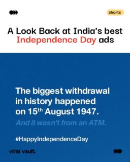 Every Independence Day, brands try to say the same thing - freedom, pride, gratitude - but the best ones find a new way to say it. This carousel is a look back at the campaigns that didn't just sell a product, they told a story worth remembering.
Swipe through and see how Azaadi has been reimagined, year after year. Which one's still your favourite?
#IndependenceDay #IndianAdvertising #ThrowbackCampaigns #ViralVaultIndia #AdvertisingHistory