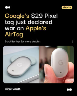Google just gave AirTag some competition. 

Google has unveiled Pixel Tag, a $29 item tracker designed to rival Apple’s AirTag. Powered by the Google Find Hub network, the device can help Android users locate lost keys, bags and other belongings, and can even ring through a Pixel Watch.

Pixel Tag launches on November 11, 2026, priced at $29 for one and $99 for a four-pack.

#Google #PixelTag #GooglePixel #AirTag #AppleAirTag #ViralVaultIndia 

[ Google Pixel Tag, Pixel Tag price, Google Pixel Tag India, Google AirTag competitor, Apple AirTag rival, Google Find Hub, Pixel Tag launch, Made by Google 2026, Google Pixel 11, item tracker, Bluetooth tracker ]