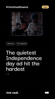CEAT's Independence Day ad skipped the grand speeches and dramatic visuals - and chose one simple, human moment instead. That's the real lesson in emotional branding: don't just attach your product to a moment, attach your brand to a feeling people already carry.
No slogans. No spectacle. Just a memory that sticks.
Would this ad make you remember CEAT?
#CEAT #IndependenceDayAd #IndianAdvertising #CreativeMarketing#ViralVaultIndia