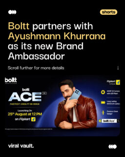 Boltt gets a Bollywood boost! 

The homegrown smartphone brand from the house of Fire-Boltt has teamed up with Ayushmann Khurrana as its new brand ambassador. The partnership comes ahead of boltt’s first smartphone launch in India - Ace 5G and Evo, exclusively on Flipkart.

With Ayushmann bringing his versatility and mass appeal, boltt aims to carve out a distinctive space in India’s competitive smartphone market.

#Boltt #AyushmannKhurrana #FireBoltt #Smartphone #ViralVaultIndia 

[ Boltt Ayushmann Khurrana, Boltt brand ambassador, Ayushmann Khurrana brand endorsement, Fire-Boltt Boltt smartphone, Boltt Ace 5G, Boltt Evo smartphone, Boltt smartphone launch, Boltt India, Ayushmann Khurrana latest brand association, smartphone brands in India, Boltt Flipkart launch, smartphone marketing India, technology brand ambassador, latest brand partnerships India ]
