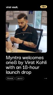 18 years of Virat Kohli. 18 hours of one8. One milestone to remember. 

one8 by Virat Kohli has made its e-commerce debut on Myntra, marking a new chapter for the brand and strengthening Myntra’s sports, sneaker and active lifestyle ecosystem.

To celebrate Kohli’s 18-year cricket journey, Myntra has launched an 18-hour one8 drop, bringing performance, fashion and culture together for fans across India.

#ViratKohli #One8 #One8ByViratKohli #Myntra #MyntraFashion #ViralVaultIndia 

[ one8 by Virat Kohli, Virat Kohli one8, Myntra one8, one8 e-commerce debut, Virat Kohli 18 years, Myntra sports brands, sports fashion India, sneaker brands India, activewear India, Virat Kohli fashion brand, Myntra partnership ]
