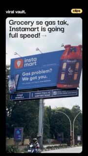 Khana pakne se pehle hi cylinder deliver! 

Instamart is bringing LPG cylinders to quick commerce, starting with select areas in Bengaluru and Mumbai. The campaign cleverly tackles two very different kinds of “gas problems” with one simple thought: “Gas problem? We got you.”

A smart, relatable take on everyday emergencies - because apparently, even your gas cylinder can now be just a quick order away.

#Instamart #SwiggyInstamart #LPGDelivery #QuickCommerce #ViralVaultIndia 

[ Swiggy Instamart, Instamart LPG delivery, LPG cylinder delivery, quick commerce, quick commerce India, Instamart campaign, Swiggy advertising, Bengaluru, Mumbai ]