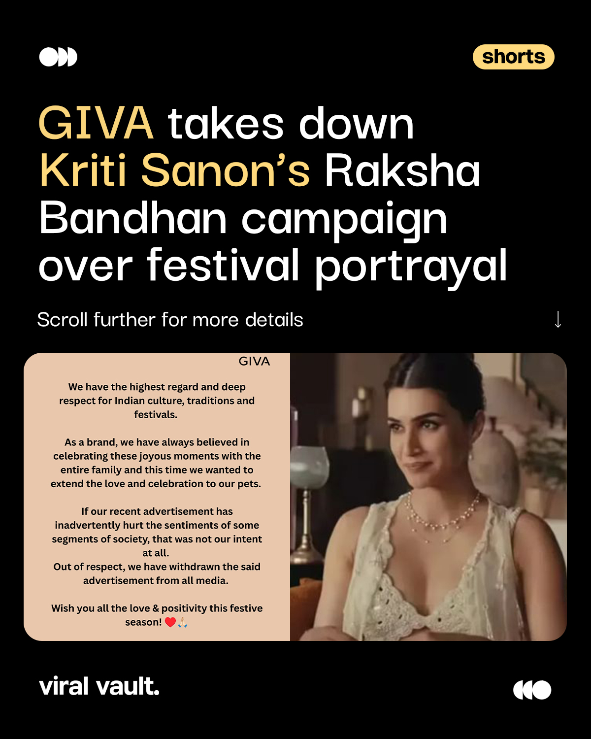 GIVA has withdrawn its latest Raksha Bandhan campaign featuring Kriti Sanon following online backlash over the ad’s portrayal of the festival, including Sanon tying a rakhi to her pet dog.

The jewellery brand said the campaign was never intended to hurt sentiments and has been removed from all media. Sanon defended the campaign, saying festivals are about emotions and meaning, while Nupur Sanon and Rahul Gandhi also voiced support for her.

The episode once again highlights the challenges brands face when reinterpreting cultural traditions in advertising.

#GIVA #KritiSanon #RakshaBandhan #GIVAAd #Advertising #Marketing 

[ GIVA Raksha Bandhan ad, Kriti Sanon GIVA campaign, GIVA controversy, Raksha Bandhan advertising, GIVA campaign backlash, Kriti Sanon ad controversy, festive marketing, Indian advertising, brand controversy, cultural advertising ]