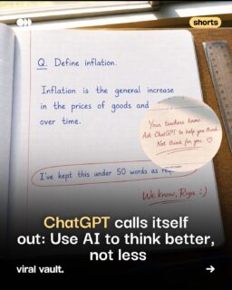 ChatGPT just called itself out.
AI is meant to help you think, not think for you. The message is a refreshing reminder for students to use AI as a learning tool-not a shortcut.
The goal isn’t to let AI do the thinking. It’s to think better with AI.
#ChatGPT #OpenAI #ArtificialIntelligence #AI #AITools #AIForStudents #ViralVaultIndia