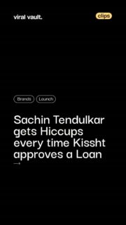 Kissht just signed Sachin Tendulkar as brand ambassador, and gave him a funny problem - hiccups every time a loan gets approved. The "Loans Without Any Hiccups" campaign uses the gag to spotlight Kissht's real USP: 5-minute approvals, zero paperwork, total simplicity. Even Sachin can't keep up with the speed.

#Kissht #SachinTendulkar #LoansWithoutHiccups #DigitalLending #viralvaultindia 

[FinTech IndianAdvertising InstantLoans]