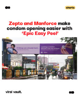Safe sex starts with protection - but opening the pack shouldn’t be a struggle.

This Sexual Wellness Day, Zepto and Manforce teamed up to turn a common condom-opening struggle into a clever outdoor activation for Manforce Epic Easy Peel.

The message is simple: better protection, easier access, and delivery when you need it.

With Zepto, Manforce condoms can be delivered to your doorstep in minutes.

What do you think of this smart brand activation?

#Zepto #Manforce #MankindPharma #SexualWellnessDay #ViralVaultIndia 

[ Zepto Manforce campaign, Manforce Epic Easy Peel, Zepto sexual wellness campaign, Sexual Wellness Day campaign, Manforce condom campaign, safe sex campaign India, sexual wellness advertising, creative OOH campaign, outdoor advertising India, Zepto brand activation ]