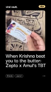 Throwback to when Zepto and Amul turned a butter box into a Janmashtami surprise!
Customers opened their Zepto deliveries expecting butter, only to find an empty box and a cheeky note: “Makhanchor got here before you.”
A simple, culturally relevant idea that turned an everyday delivery into a memorable brand moment.
Smart marketing or just a divine prank? What do you think?
#Zepto #Amul #ZeptoXAmul #Janmashtami #Makhanchor #Krishna #ViralVaultIndia