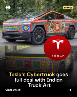 Tesla’s Cybertruck just went from futuristic to full-on desi! 

Dressed in vibrant Indian truck art and carrying the iconic “Dekho, Magar Pyaar Se” line, the Cybertruck gets a colourful makeover inspired by the unmistakable culture of Indian roads.

Because when a futuristic Tesla meets desi truck art, attention is guaranteed. 

#Tesla #Cybertruck #TeslaCybertruck #DesiMakeover #ViralVaultIndia 

[ Tesla Cybertruck desi makeover, Tesla Cybertruck Indian truck art, Cybertruck India, Tesla Indian truck art, Dekho Magar Pyaar Se Cybertruck, Tesla EV, Indian automotive culture, Tesla marketing, creative brand campaign, electric vehicle India ]
