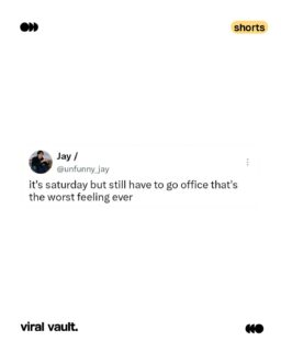 Saturday but make it 9-to-6.
#SaturdayShift #WorkLife #CorporateVibes #Relatable #ViralVault