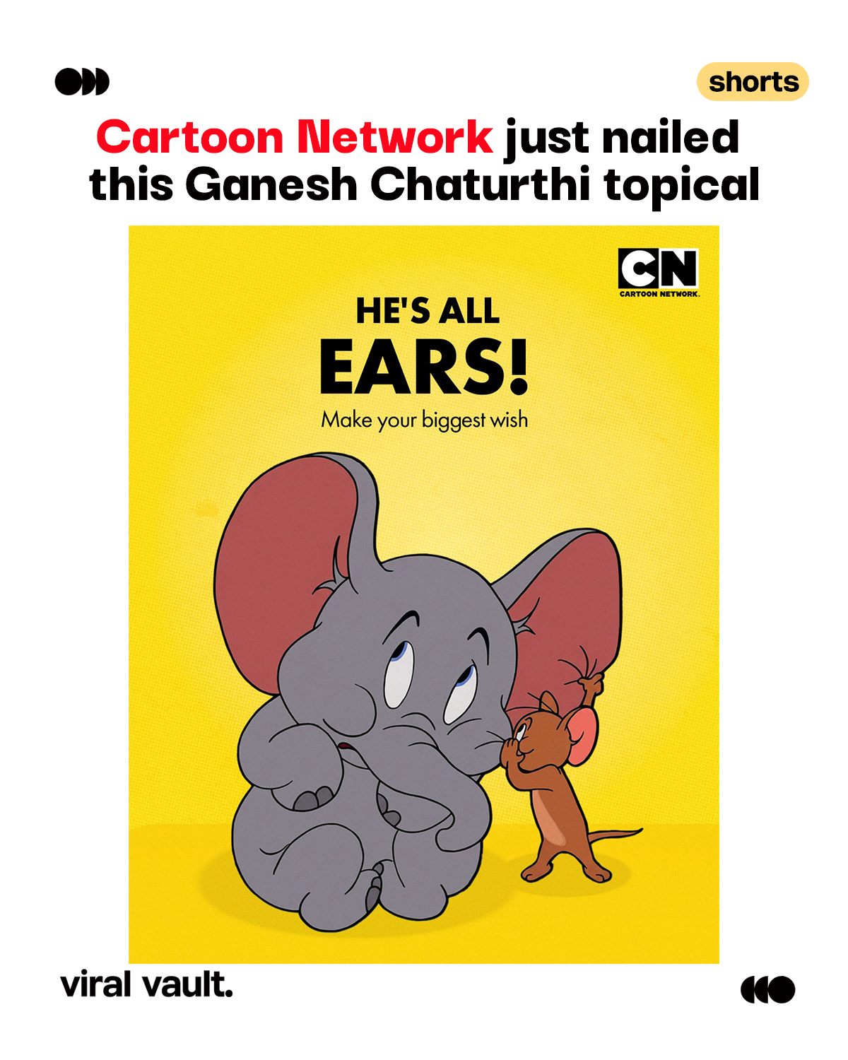 Cartoon Network India brings its signature playful touch to Ganesh Chaturthi with a topical creative that’s winning attention online.
A simple idea, a festive moment, and a whole lot of creativity - this is how brands can make topical advertising stand out.
What do you think of this creative?
#CartoonNetwork #GaneshChaturthi #GaneshChaturthi2026 #ViralVaultIndia