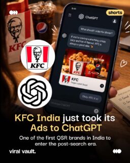 KFC India has become the first QSR brand in India to advertise on ChatGPT, promoting its ₹99 Chicken Krisper Meal in partnership with WPP Media.

As consumers increasingly turn to AI for recommendations, comparisons and everyday decisions, KFC is experimenting with a new advertising space - inside the conversation itself.

From search results to AI recommendations, the way consumers discover brands is changing.

Is this the beginning of the post-search era?

#KFCIndia #ChatGPT #AIAdvertising #DigitalMarketing #ViralVaultIndia

[ KFC India ChatGPT ads, KFC advertising on ChatGPT, first QSR brand ChatGPT India, AI advertising India, conversational advertising, AI marketing, post-search era, WPP Media KFC, ChatGPT advertising ]