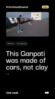 Jab 122 Jeep Compass ek saath aasman se Ganpati Bappa ban gayi. COVID ke mushkil daur mein bhi Jeep ne dikhaya ki bharosa aur bhakti kabhi nahi rukti. 50+ ghante ki mehnat, 30,000 sq ft ka canvas - ek tribute jo sirf dekha nahi, mehsoos kiya gaya. Truly iconic brand activation!

 #GanpatiBappaMorya #GaneshChaturthi #CreativeAdvertising #IndianAdvertising #ViralVaultIndia 

[reels, viral, trending, explorepage, instagood today, trendingtoday, todaytrending, currentmoodReels  viralreels, trendingreels, reelitfeelit, instareels]
