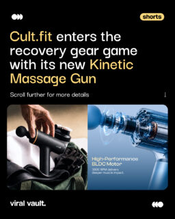 From workout to recovery, cult.fit levels up its fitness gear lineup.

cult.fit has launched the Kinetic Massage Gun, featuring a 3,800 RPM BLDC motor, four silicone massage heads and up to 5 hours of battery life. Designed in India, the recovery device is priced at ₹4,999.

The launch reflects cult.fit’s focus on making advanced recovery solutions more accessible to everyday fitness enthusiasts.

#CultFit #CultKinetic #MassageGun #FitnessGear #Recovery #ViralVaultIndia

[ cult.fit Kinetic Massage Gun, Cult Kinetic Massage Gun, cult.fit new product, massage gun India, fitness recovery products, 3800 RPM massage gun, muscle recovery device, cult.fit fitness products, fitness gear India, recovery technology ]