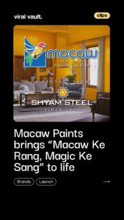 Macaw Paints is bringing a little more colour and magic to everyday spaces with Kartik Aaryan. From ordinary walls to a vibrant transformation at the house of Shyam Steel, the brand brings its promise to life - “Macaw Ke Rang, Magic Ke Sang.”

#MacawPaints #KartikAaryan #ShyamSteel #Paints #HomeMakeover #ViralVaultIndia 

[ Macaw Paints Kartik Aaryan, Macaw Paints campaign, Kartik Aaryan brand collaboration, Shyam Steel house, Macaw Ke Rang Magic Ke Sang, paint brand campaign, celebrity advertising ]