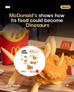 McNuggets, fries… and a little prehistoric creativity.

For Día de la Niñez, McDonald’s Guatemala shared a fun DIY guide showing fans how to turn their McNuggets and fries into a tiny triceratops.

Two nuggets become the body, fries become the legs, and smaller pieces create the horns. Because apparently, your McDonald’s meal can have a Jurassic upgrade.

Would you try this?

#McDonalds #McNuggets #McDonaldsGuatemala #DíaDeLaNiñez #ViralVaultIndia

[ McDonald’s dinosaur, McNuggets triceratops, McDonald’s Guatemala campaign, McDonald’s creative marketing, Día de la Niñez campaign, McDonald’s fries, food advertising, creative brand campaign ]