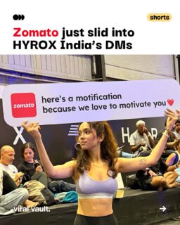 Some Zomato notifications made it all the way to HYROX India 

Because apparently, even fitness events need a little Zomato love. 

#Zomato #HYROXIndia #ZomatoIndia #HYROX #ViralVaultIndia 

[ Zomato HYROX India, Zomato marketing, HYROX India, brand collaboration, creative brand communication, marketing campaign, advertising campaign ]