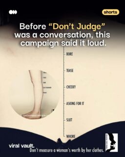 A throwback campaign with a message that still hits home.

Terre Des Femmes challenges the idea that a woman’s worth can be judged by her clothes, neckline or the height of her heels - reminding us that what a woman wears does not define who she is.

#TerreDesFemmes #WomensRights #WomenEmpowerment #ViralVaultIndia 

[ Terre Des Femmes campaign, women empowerment campaign, women’s rights advertising, gender equality campaign, social awareness campaign, throwback advertising campaign, powerful ad campaigns, creative advertising ]