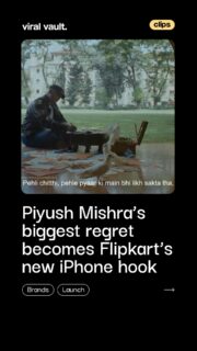 What if saying no to one opportunity became your biggest regret? 

Flipkart turns Piyush Mishra’s real-life regret of saying no to Maine Pyar Kiya into a witty new campaign for Big Billion Days. Conceptualised by McCann India, the mockumentary-style film connects his unforgettable “what if” moment to another opportunity worth not missing - iPhone deals during BBD.

The campaign is live ahead of the Big Billion Days sale, starting October 9.

#Flipkart #BigBillionDays #PiyushMishra #MainePyarKiya #McCannIndia #ViralVaultIndia

[ Flipkart Big Billion Days campaign, Piyush Mishra Flipkart ad, Piyush Mishra Maine Pyar Kiya regret, Flipkart iPhone campaign, McCann India Flipkart campaign, Big Billion Days 2026, Flipkart iPhone offers, latest advertising campaigns India ]