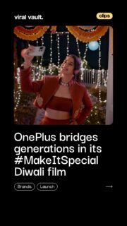 What happens when Gen Z meets Gen Evergreen this Diwali?

OnePlus brings generations together in the third edition of its #MakeItSpecial festive campaign, celebrating the mix of modern celebrations and timeless family traditions.

Featuring Smriti Mandhana, Vishnu Kaushal, Govind Kaushal and Nicole Concessao, the campaign shows how Diwali can become more special when generations celebrate together.

#OnePlus #MakeItSpecial #OnePlusIndia #Diwali2026 #DiwaliCampaign #ViralVaultIndia 

[ OnePlus Diwali campaign 2026, OnePlus #MakeItSpecial, OnePlus India festive campaign, Gen Z and Gen Evergreen campaign, OnePlus Diwali film, Diwali advertising campaign, OnePlus India campaign, Smriti Mandhana OnePlus ]