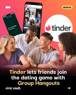 Dating just got a little more social. 

Tinder has introduced Group Hangouts, letting groups of three or more friends connect, browse other groups and start conversations after a mutual Like.

The feature builds on Tinder’s Double Date and is currently rolling out in the US and select markets, with more regions expected to follow.

#Tinder #GroupHangouts #TinderDating #DatingApps #OnlineDating #ViralVaultIndia

[ Tinder Group Hangouts, Tinder new feature, Tinder Double Date, Tinder dating app, group dating app, social dating, online dating trends, dating app update, Tinder US launch, new Tinder feature ]