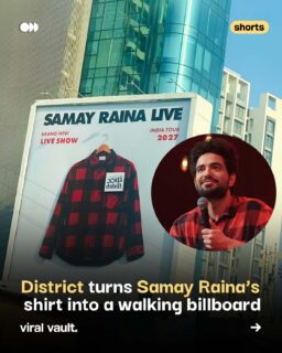 Of course, Samay Raina’s tour announcement wasn’t going to be a regular billboard.

District turned his signature checked shirt into a giant billboard for his new live show and 2027 India tour. And because even a billboard this big needs some nazar protection, they added nimbu mirchi underneath.

Loud, unexpected and impossible to miss - this is exactly the kind of marketing that gets people talking.

Insane marketing by District.

#District #SamayRaina #SamayRainaTour #Marketing #ViralVaultIndia 

[ Samay Raina billboard, District Samay Raina campaign, Samay Raina 2027 India tour, District marketing campaign, billboard advertising India, OOH campaign, creative advertising, experiential marketing ]