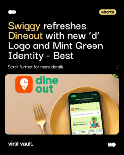 Dineout gets a fresh new look.

Swiggy has refreshed Dineout with a new lowercase ‘d’ logo and a fresh mint green identity, giving the dining-out platform a more distinct presence while retaining the Swiggy S pin as a mark of trust.

The refresh reflects Dineout’s growing role in India’s dining and F&B ecosystem, with the new identity rolling out across social media, customer communications and in-app touchpoints.

#Swiggy #Dineout #SwiggyDineout #DineoutIndia #BrandRefresh #ViralVaultIndia 

[ Swiggy Dineout rebrand, Dineout new logo, Dineout brand refresh, Swiggy Dineout new identity, Dineout mint green logo, Dineout India, Swiggy branding, food tech India, restaurant marketing, brand identity India ]