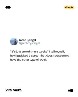 "It's just one of those weeks". Except when your career doesn't come with the other kind. Marketers, creators, founders, tag someone who's still waiting for a calm week.
#ViralVaultIndia #WorkLife #MarketingHumor #CareerMemes #OfficeMemes