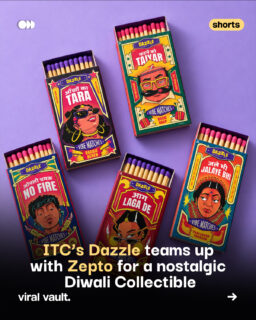 Zepto and ITC’s Dazzle Make Matchboxes Collectible Again! 

Remember collecting matchboxes? Zepto and ITC’s Dazzle are bringing back the nostalgia with Dazzle Vibe Matches: LIT Parivar Edition, a limited-edition collection inspired by Diwali characters, relationships and festive moments.

Available across select markets on Zepto from October 21, 2026, this launch marks the first in a series of collectible drops planned by the platform, with more exciting collaborations to come.

Would you collect these matchboxes? 

#Zepto #ITC #Dazzle #LITParivarEdition #BrandCollaboration #Diwali2026 #BrandNews #ViralVaultIndia

[ Zepto ITC Dazzle collaboration, Dazzle Vibe Matches LIT Parivar Edition, collectible matchboxes India, Zepto limited edition launch, ITC Dazzle Diwali campaign, festive marketing campaigns 2026, Zepto brand collaborations, Diwali collectibles ]