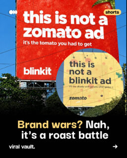 Brand wars? Nah, it’s a roast battle.
Zomato threw the first punch: “this is not a Blinkit ad, it’s the dhokla we’ll get you after garba”
Blinkit fired back with a tomato-red billboard: “this is not a Zomato ad, it’s the tomato you had to get.”
Same format, same street, zero chill. One billboard started it, the other finished it.
#ViralVault #BlinkitVsZomato #BrandWars #RoastBattle #AdBattle