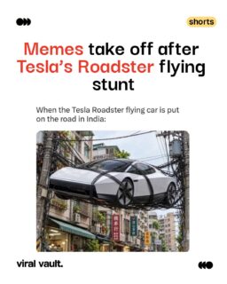 Tesla's new Roadster just did a kickflip, and the internet had a lot to say about it. Swipe through to see the funniest reactions. Which meme made you laugh the hardest? Drop it in the comments and tag a friend who needs to see this!
#TeslaRoadster #Tesla #MemeFest #ViralMemes #ViralVaultIndia