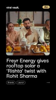Shaadi ka rishta, rooftop solar ke saath! 

Freyr Energy brings a fresh twist to solar adoption with ‘Rishta Pakka’, its first ad film featuring brand ambassador Rohit Sharma. Part of the ‘Solar Ho, Toh Freyr Ho!’ campaign, the film uses a traditional wedding proposal to simplify rooftop solar, highlighting subsidies, savings and the journey from proposal to installation.

With this campaign, Freyr Energy aims to make solar adoption simpler for Indian households, especially in Tier 2 and Tier 3 cities.

#FreyrEnergy #RohitSharma #RooftopSolar #SolarEnergy #AdvertisingNews #ViralVaultIndia

[ Freyr Energy campaign, Rohit Sharma advertisement, Rishta Pakka ad film, rooftop solar India, Solar Ho Toh Freyr Ho, solar energy marketing campaign, Indian advertising news ]