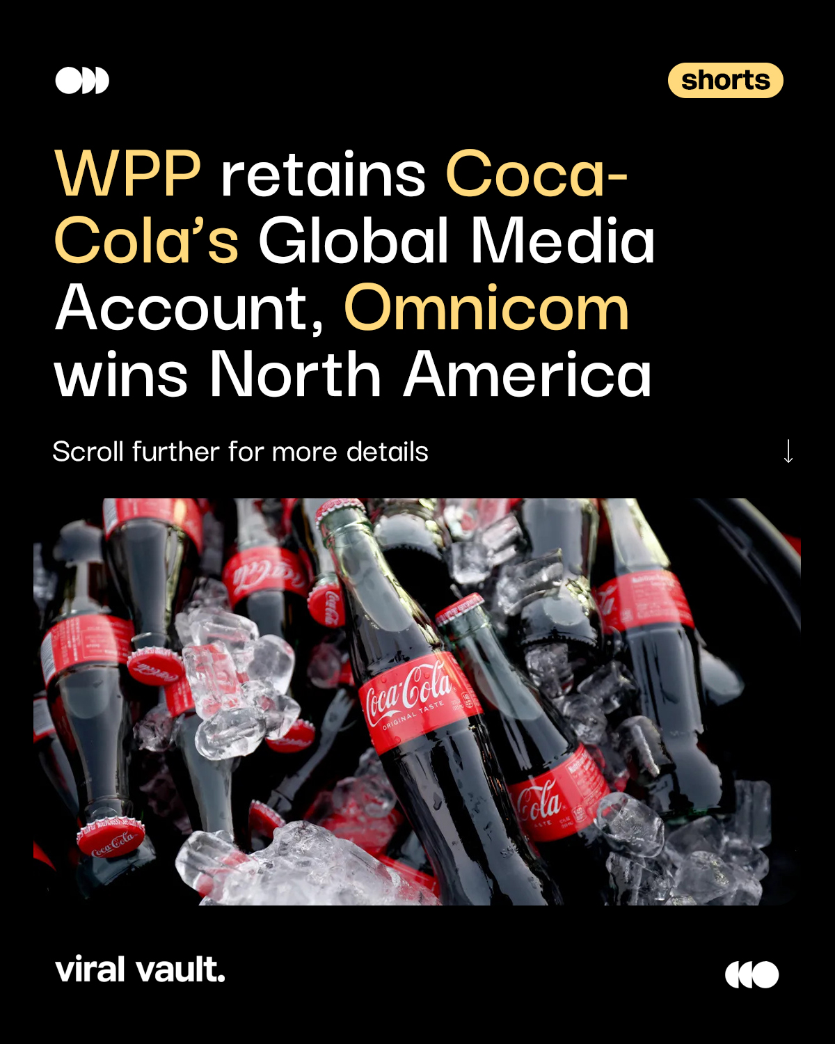 Coca-Cola’s media business gets a new split!

WPP Open X retains Coca-Cola’s global media account across most international markets, while Omnicom takes over media duties in the US and Canada from December 1, 2026.

Meanwhile, Dentsu continues to handle media in Japan and South Korea, and WPP remains Coca-Cola’s global creative partner.

The shift marks another major move in the global agency race, with brands reshaping partnerships to drive growth through data, technology and AI.

#cocacola #mediamandate #ViralVaultIndia 

[ Coca-Cola media account, WPP Open X, Omnicom North America, global media agency review, advertising industry news, marketing agency updates, Coca-Cola marketing strategy ]