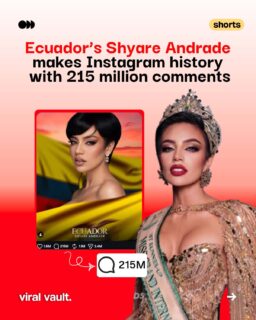 215 million comments. One Instagram post. And the internet has a lot to say.
Shyare Andrade, Ecuador’s representative and 1st Runner-Up at Miss Grand International 2026, grabbed massive online attention after an official voting-related Instagram post featuring her crossed 215 million comments.
A voting post turned into a massive wave of online participation, showing just how far social media engagement can go.
What’s the highest comment count you’ve ever seen on a social media post?
Source: Miss Grand International (IG)
#btswithbrands #shyareandrade #instagram #ViralVaultIndia
(Shyare Andrade, Miss Grand International 2026, Instagram, viral posts, digital trends)