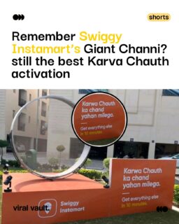 Remember Swiggy Instamart's giant channi on the street?
For Karva Chauth, the brand placed oversized channi installations in busy spots across major cities, big enough for couples to frame the moon through and click a photo. Right beside each one was a QR code, so anyone who forgot sargi, sweets, puja essentials or a last-minute gift could order instantly. It was festive, photo-worthy and genuinely useful, all in one idea. No heavy selling, just a clever way to show up exactly when people needed it most.
Which Karva Chauth activation do you still remember?
#ViralVaultIndia #KarvaChauth #FestiveMarketing