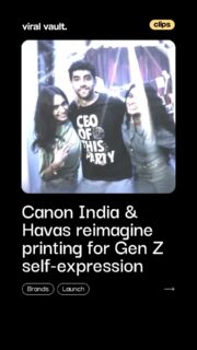 Canon India and Havas Creative Network India are giving printers a whole new personality with #PrintOutLoud.
From memes and moodboards to side hustles, fandoms and passion projects, the campaign reimagines printing as a form of Gen Z self-expression rather than just office utility. A culture-first approach that turns printers into creators’ companions with serious main character energy.
#CanonIndia #HavasCreative #PrintOutLoud #ViralVaultIndia