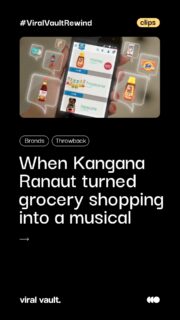 Before quick commerce was even a buzzword, AskMeGrocery had Kangana Ranaut singing, dancing and ordering dal like it was a Bollywood climax scene. Conceptualized by Rajkumar Hirani Films, this 2016 ad turned the most boring chore ever into a full-blown musical, with Kangana trading "boredom of flour and pulses" for her "adhoore sapne." Iconic? Unhinged? Both? We're still not over this masterclass in absurdist advertising. Some throwbacks just hit different.
#Throwbackads #IndianAdvertising #KanganaRanaut #AdHistory #ViralVaultRewind