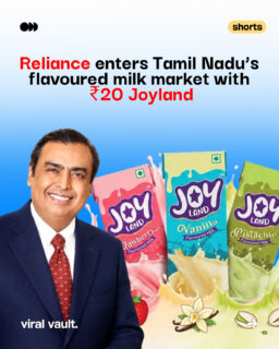 Reliance is adding a new flavour to its FMCG playbook! 

Priced at ₹20, Joyland marks Reliance Consumer Products’ entry into Tamil Nadu’s ready-to-drink flavoured milk market. Available in Strawberry and Vanilla, the brand enters a competitive category alongside established players like Amul, ITC, Mother Dairy and Cavin’s.

With its flavoured milk launch, Reliance is expanding beyond Campa soft drinks and tapping into a growing dairy beverage market.

Can Joyland shake up the flavoured milk space?

#Reliance #Joyland #RelianceConsumerProducts #FMCG #FlavouredMilk #ViralVaultIndia

[ Reliance Joyland flavoured milk, Joyland launch in Tamil Nadu, ₹20 flavoured milk, Reliance FMCG expansion, ready-to-drink dairy beverages, Indian flavoured milk market, FMCG brand launches, Reliance Consumer Products ]